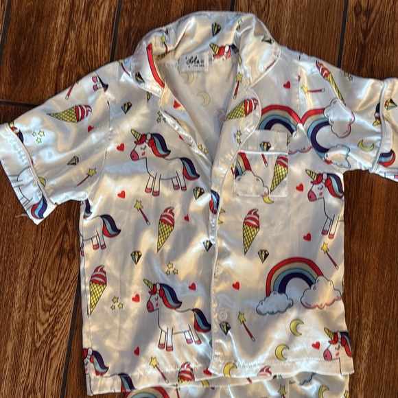 Lola & the boys magical unicorn ice cream silky pajamas - Picture 2 of 4